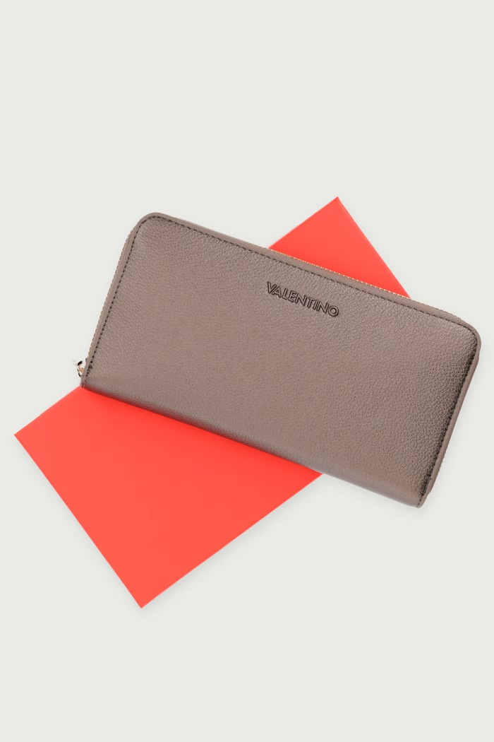 Portfel damski z imitacji skóry FARN Valentino Bags brązowy VPSA9Z155