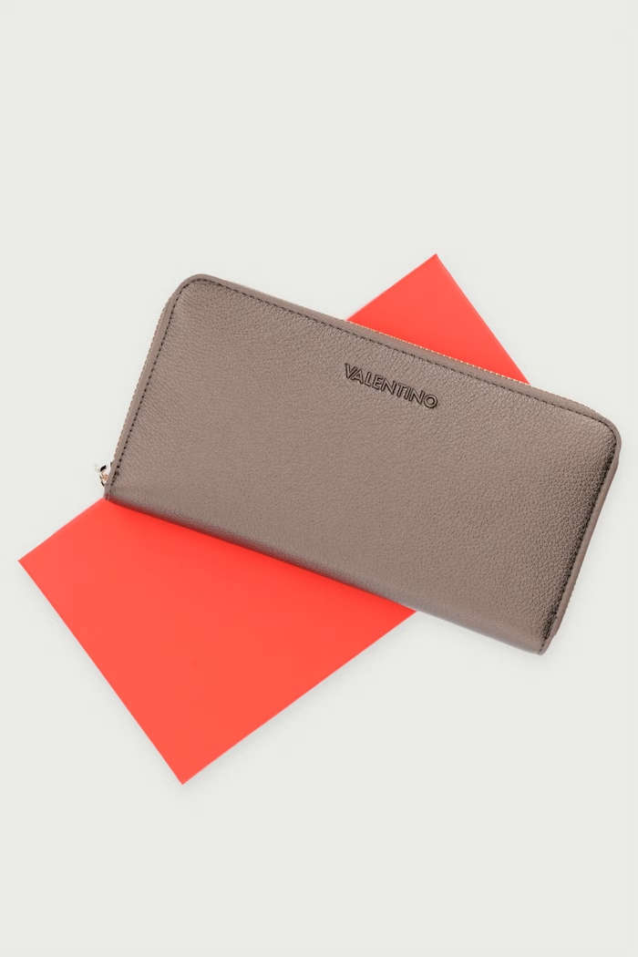 Portfel damski z imitacji skóry FARN Valentino Bags brązowy VPSA9Z155