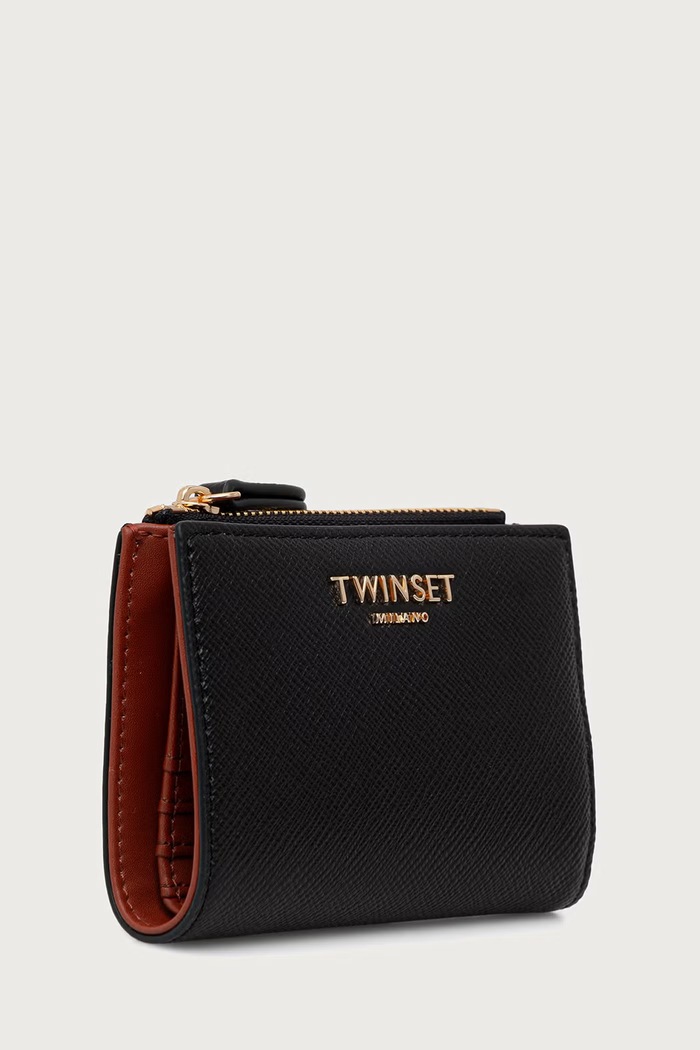 Twinset Portfel damski z imitacji skóry 262TH7052 czarny AW26