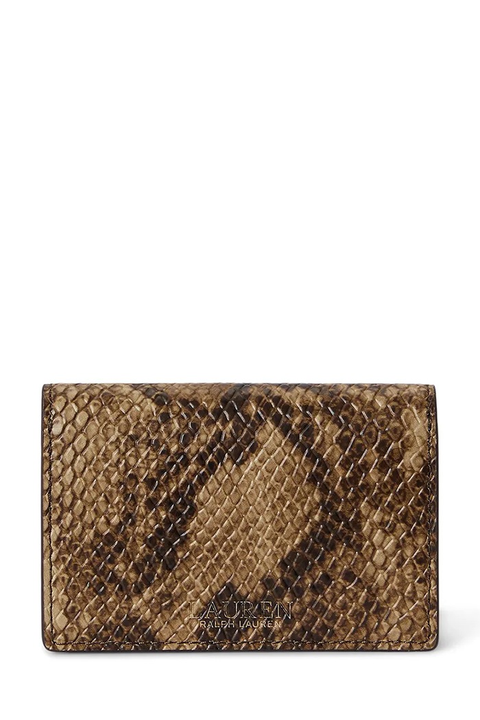 Lauren Ralph Lauren portfel damski skórzany 432P15689 zielony AW26