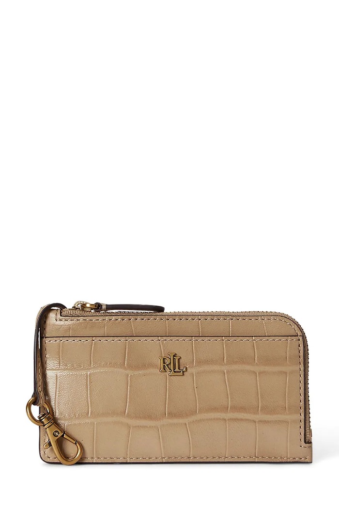 Lauren Ralph Lauren portfel damski skórzany beżowy 432P15678