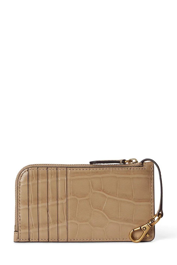 Lauren Ralph Lauren portfel damski skórzany 432P15678 beżowy AW26
