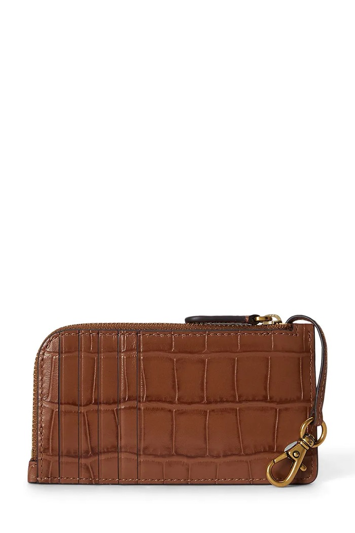 Lauren Ralph Lauren portfel damski skórzany 432P15678 brązowy AW26