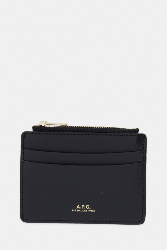 A.P.C. peňaženka dámska kožená porte-carte paris čierna PXAWV.F63670