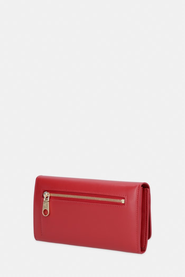 Calvin Klein portfel damski skórzany LV04F1224G czerwony AW26