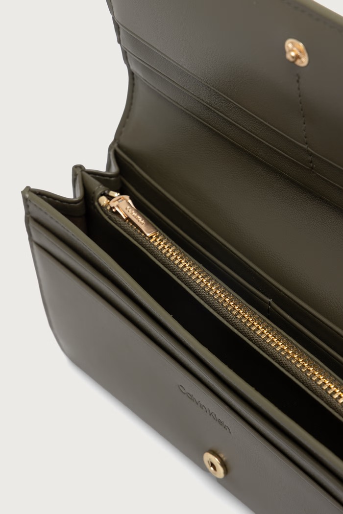 Akcesoria Calvin Klein Portfel damski skórzany LV04F1224G zielony