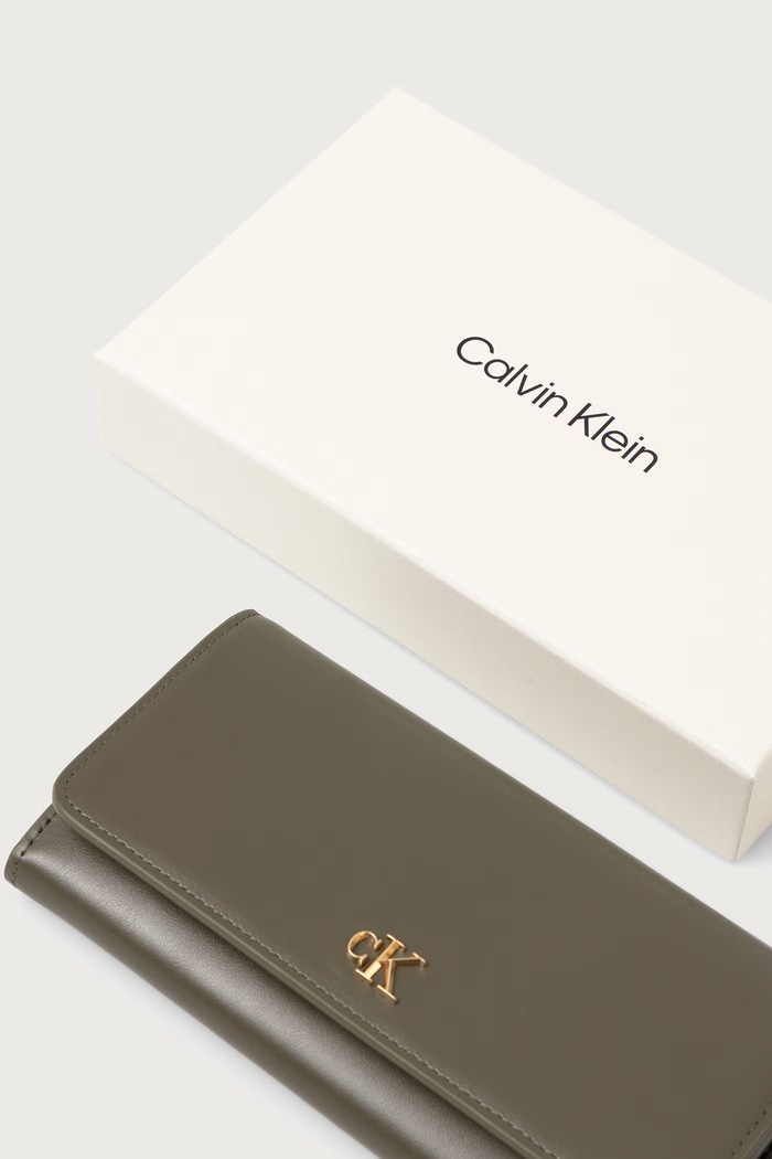 Portfel damski skórzany Calvin Klein LV04F1224G zielony