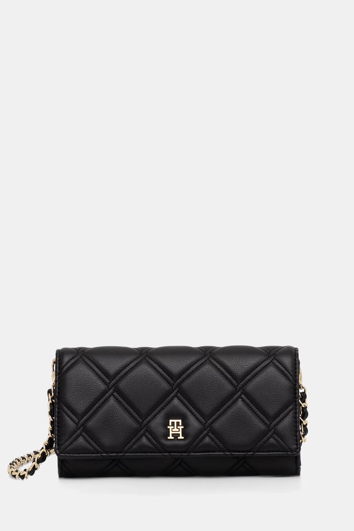 Tommy Hilfiger πορτοφόλι γυναικείο από απομίμηση δέρματος μαύρο AW0AW18795
