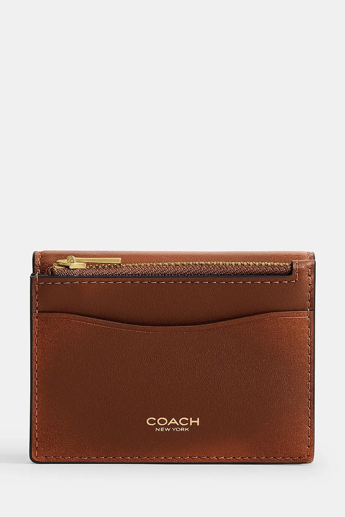 Coach etui na paszport damskie skórzane Essential Card Holder Wallet CFG62 brązowy AW26