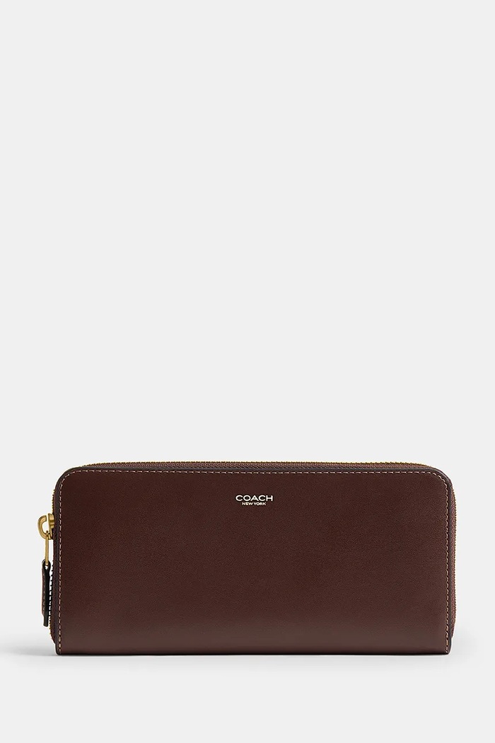 Coach portfel damski skórzany Accordion Zip brązowy CCY19