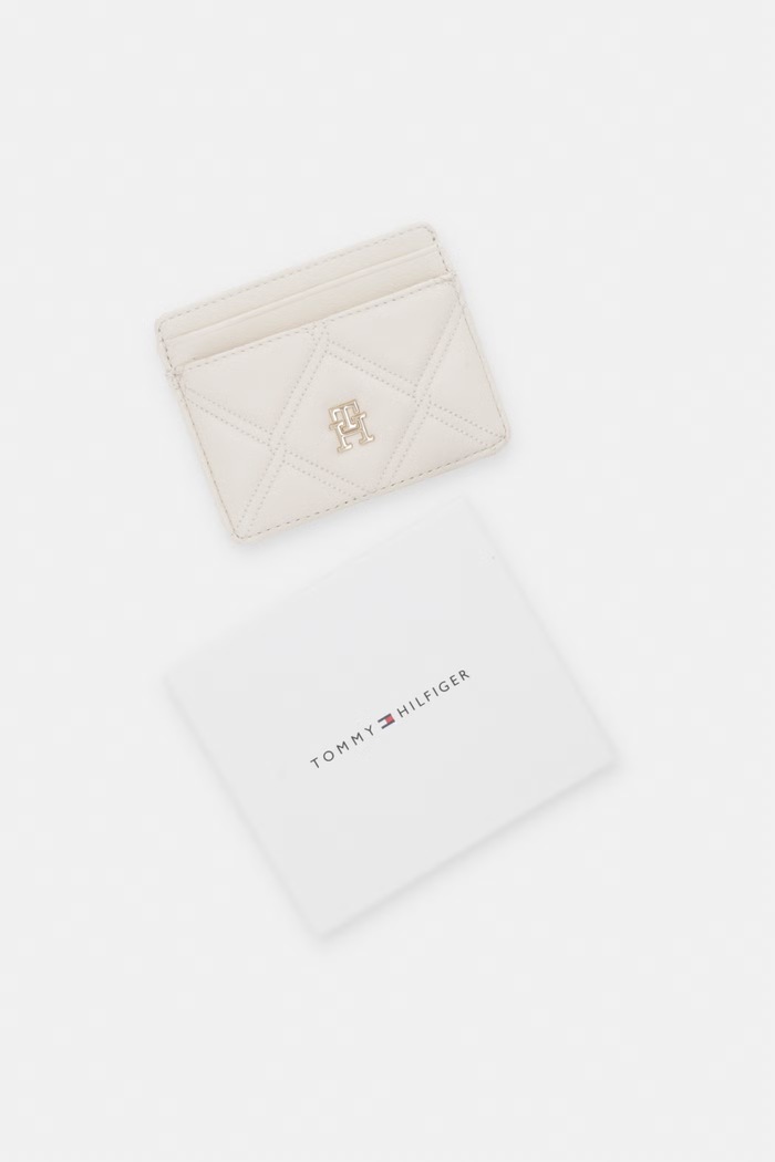 Tommy Hilfiger θήκη για κάρτες γυναικεία από απομίμηση δέρματος μπεζ AW0AW18700