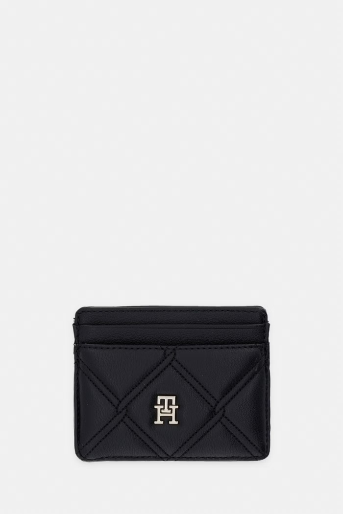Tommy Hilfiger θήκη για κάρτες γυναικεία από απομίμηση δέρματος μαύρο AW0AW18700