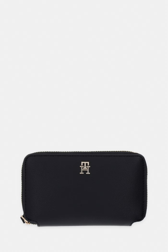 Tommy Hilfiger portfel damski z imitacji skóry czarny AW0AW18699