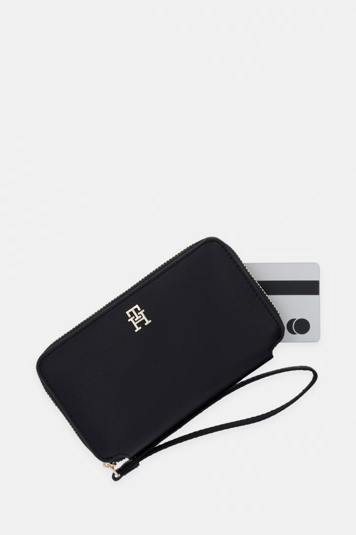 Tommy Hilfiger portfel damski z imitacji skóry czarny AW0AW18699