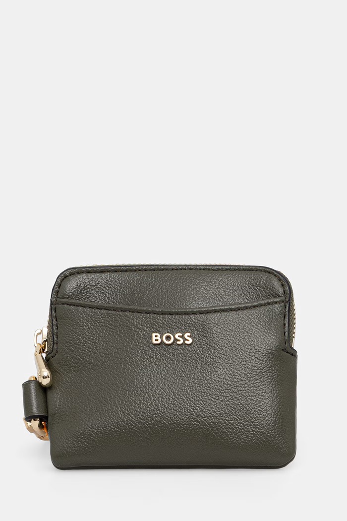 BOSS кошелек для женщин из искусственной кожи Sandy Zip Cardholder зелёный 50567623