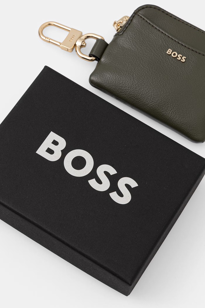 BOSS кошелек для женщин из искусственной кожи Sandy Zip Cardholder зелёный 50567623