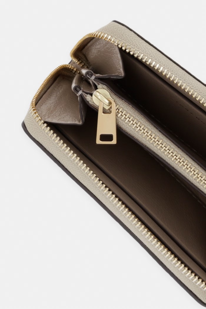 Akcesoria Tory Burch portfel damski skórzany Charlie 186098 beżowy