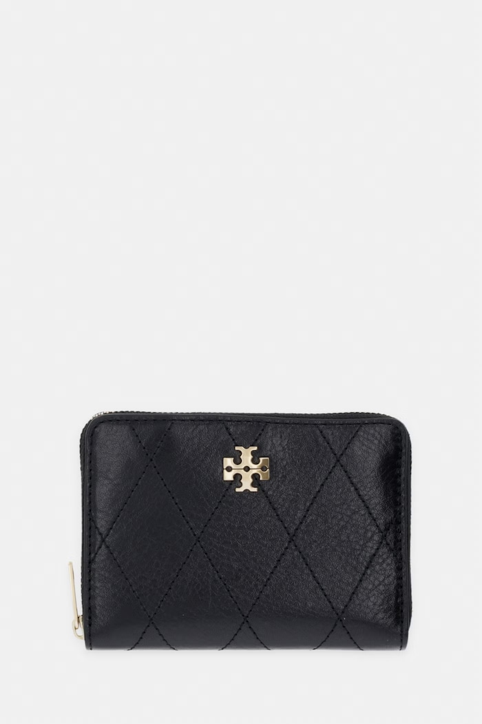 Tory Burch portfel damski skórzany Charlie czarny 186098