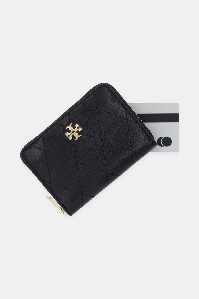 Tory Burch portfel damski skórzany Charlie czarny 186098