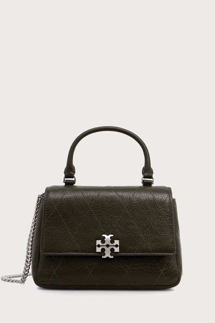 Tory Burch geantă crossbody pentru femei din piele Charlie verde 186032