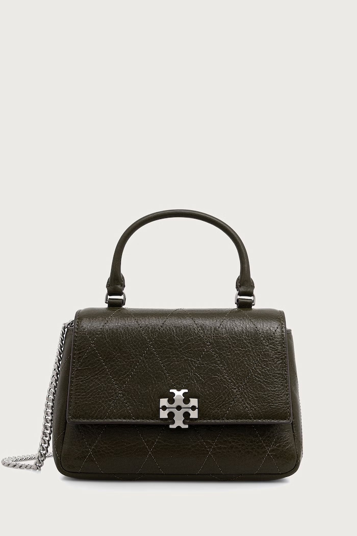 Tory Burch geantă crossbody pentru femei din piele Charlie verde 186032