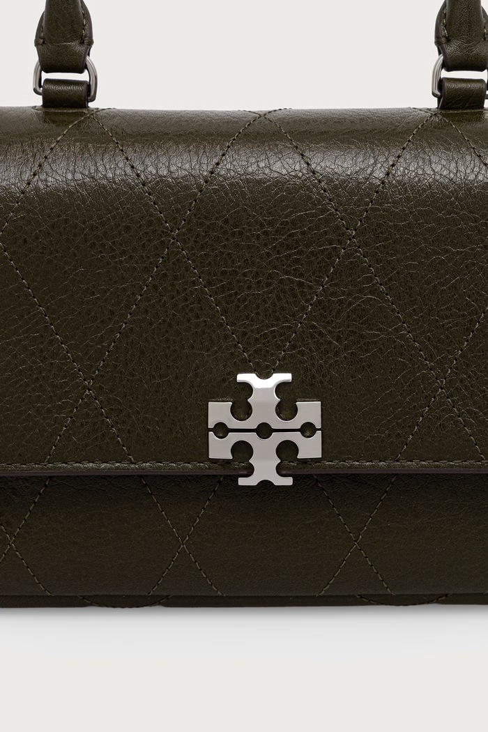 Tory Burch geantă crossbody pentru femei din piele Charlie 186032 verde AW26