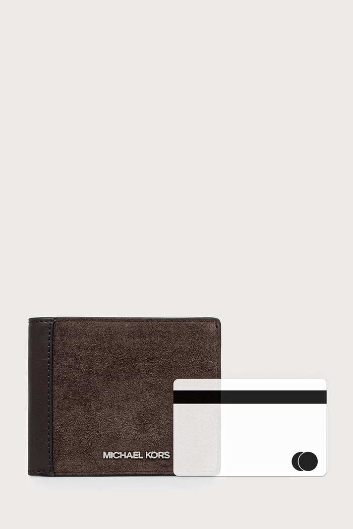 Portfel męski zamszowy MASON Michael Kors brązowy 39F6BMSF5S