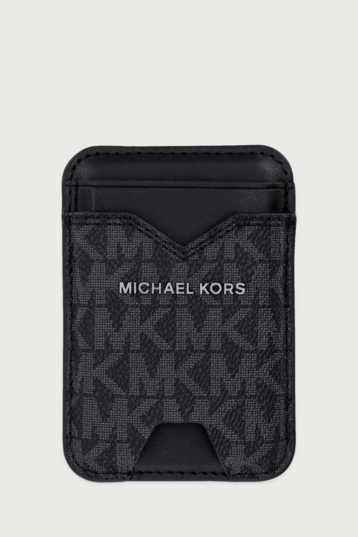 Michael Kors Etui na karty męskie z imitacji skóry HUDSON czarny 39F6LHDM0O