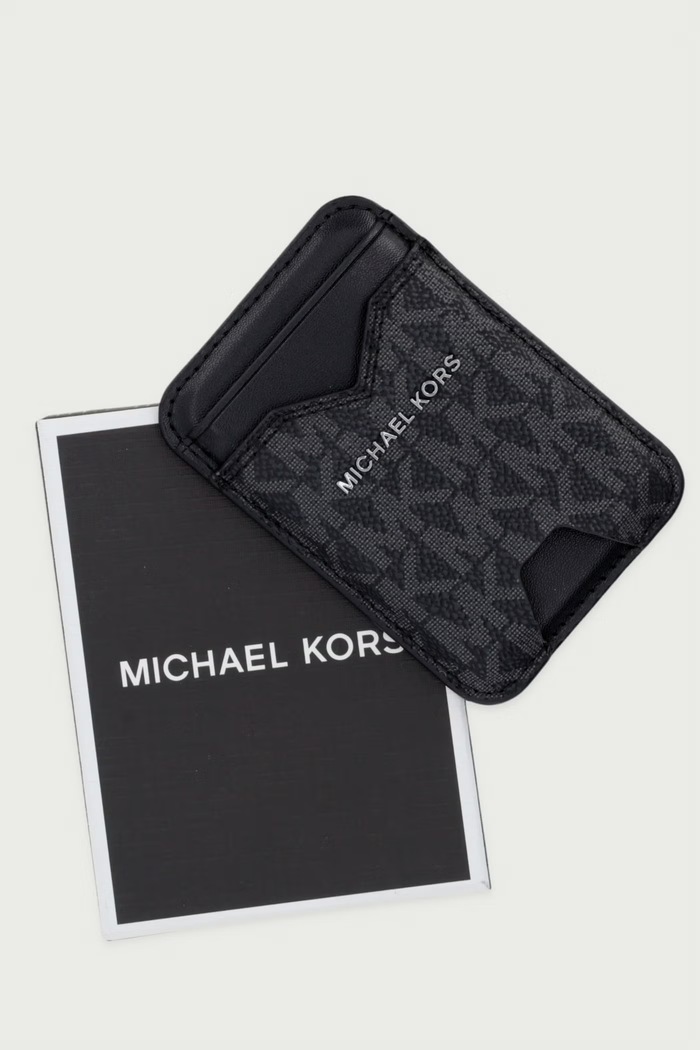 Etui na karty męskie z imitacji skóry HUDSON Michael Kors 39F6LHDM0O czarny