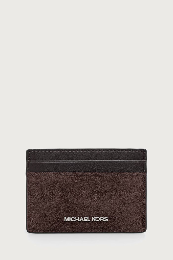 Michael Kors Etui na karty męskie skórzane MASON brązowy 39F6SMSD1S