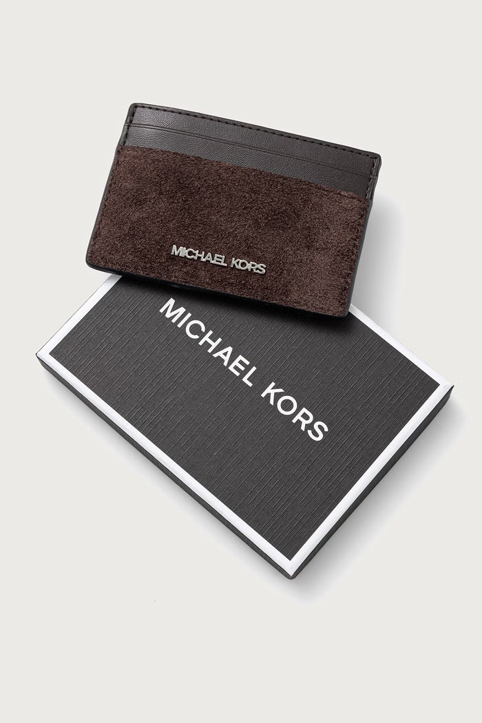 Etui na karty męskie skórzane MASON Michael Kors 39F6SMSD1S brązowy