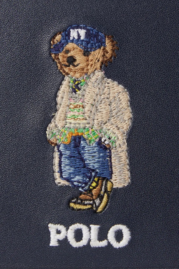 Akcesoria Polo Ralph Lauren Portfel damski skórzany 405P16240 granatowy