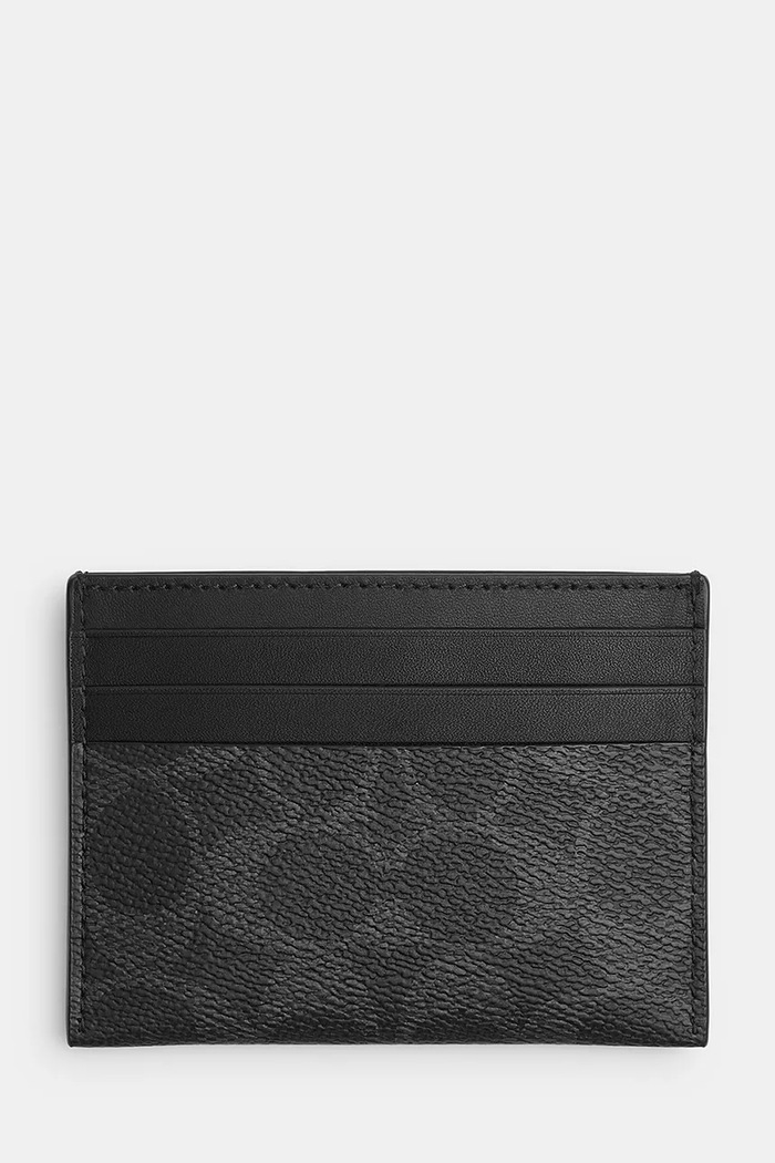 Coach Etui na karty skórzane CFS22 czarny AW26