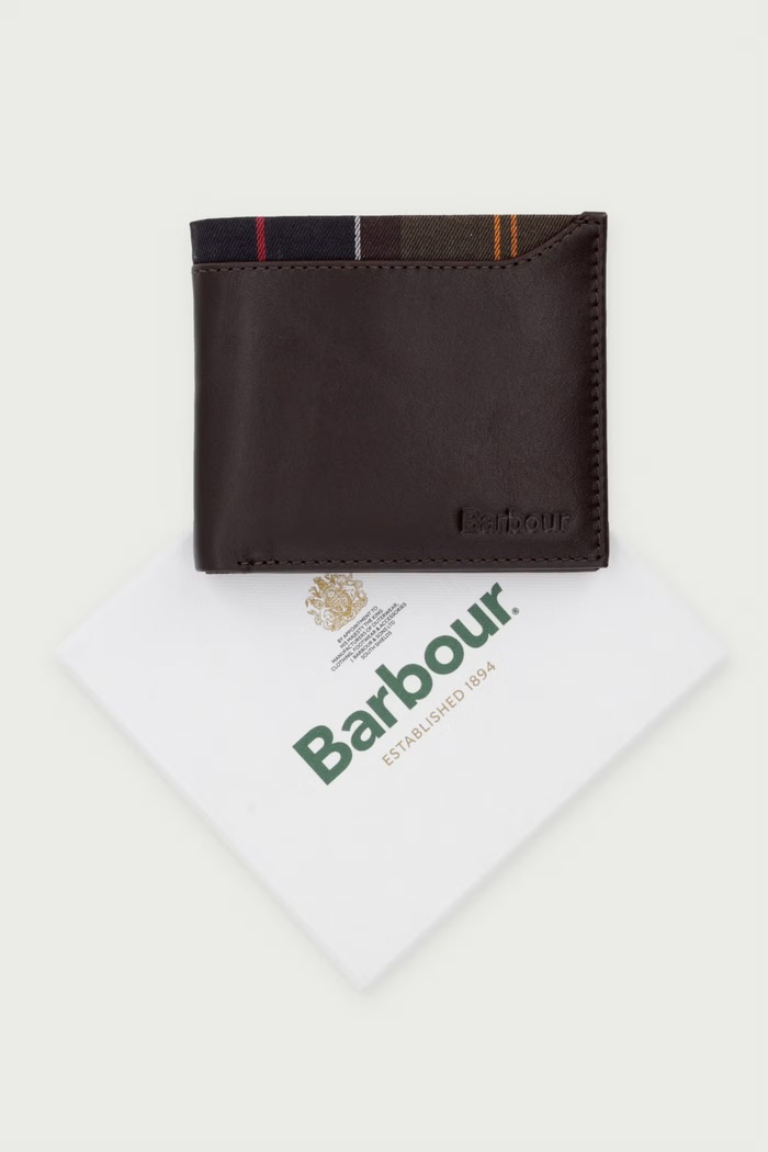 Portfel męski skórzany Barbour brązowy MLG0084