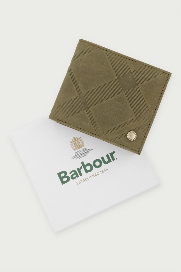 Portfel męski skórzany Barbour zielony MLG0081