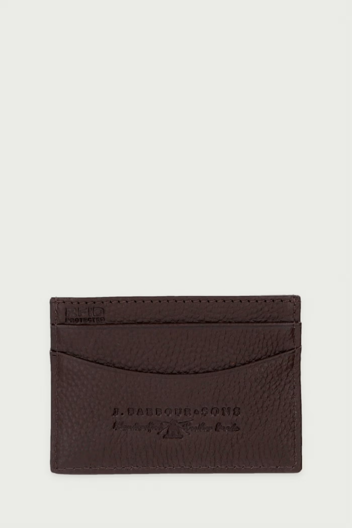 Barbour Etui na karty męskie skórzane brązowy MLG0006