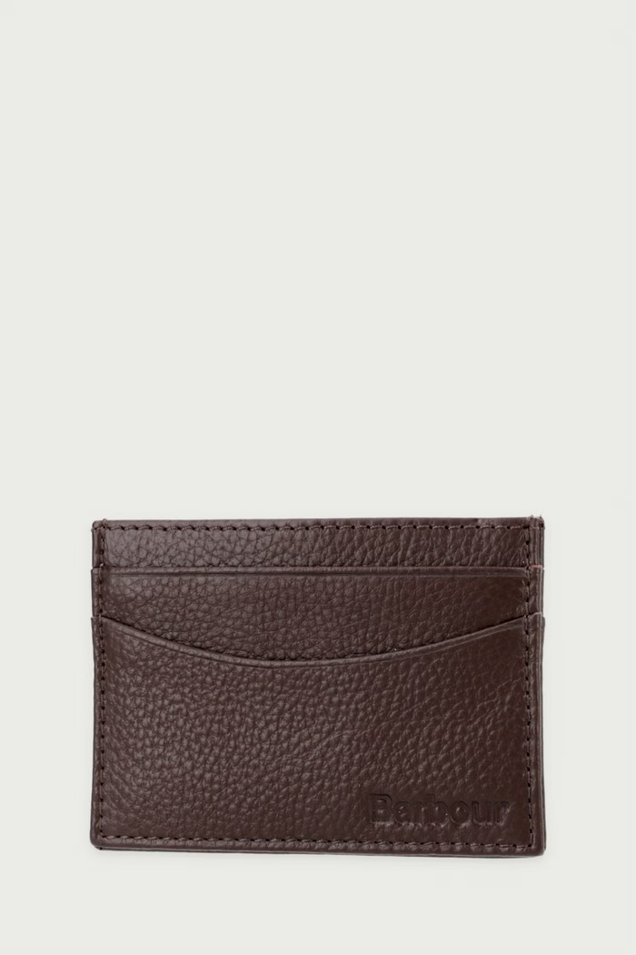 Barbour Etui na karty męskie skórzane MLG0006 brązowy AW26