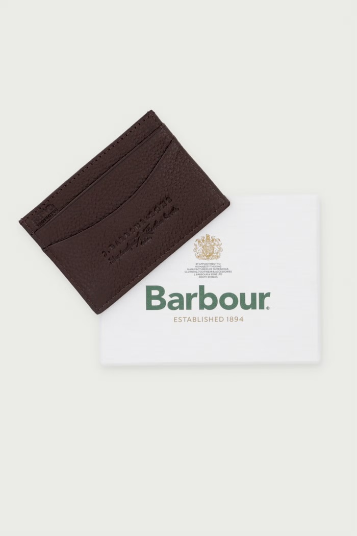 Etui na karty męskie skórzane Barbour MLG0006 brązowy