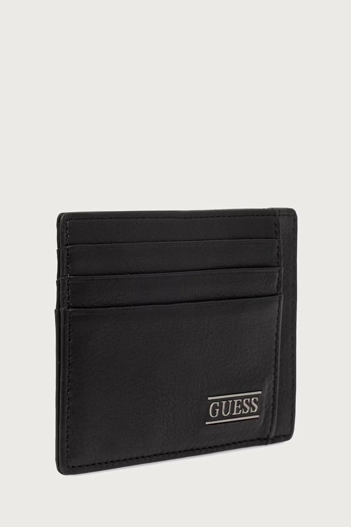 Guess Etui na karty męskie skórzane BOSTON SMNEBR.LEA05 czarny AW26