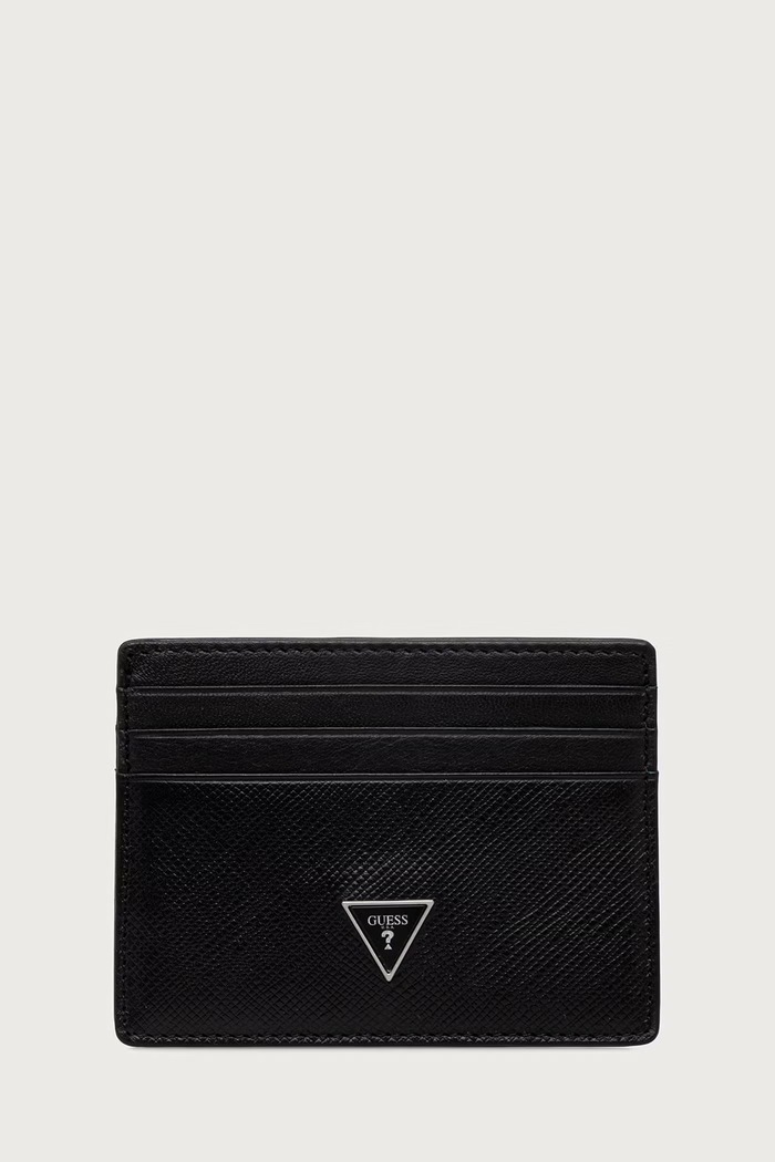 Guess Etui na karty męskie skórzane MILANO czarny SMMISL.LEA25