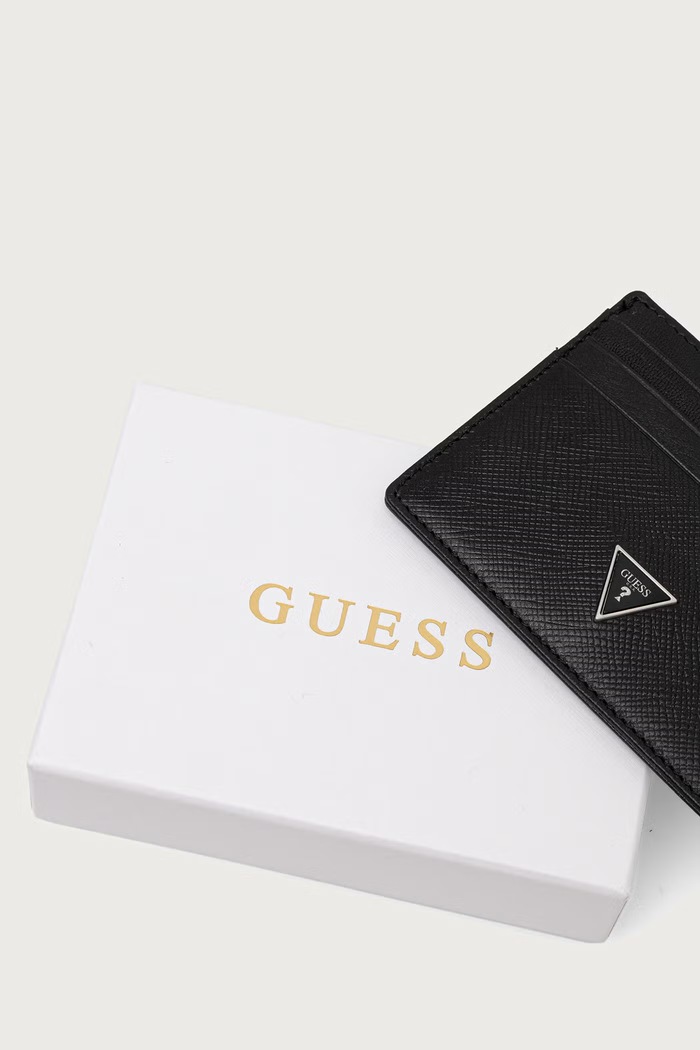 Etui na karty męskie skórzane MILANO Guess SMMISL.LEA25 czarny
