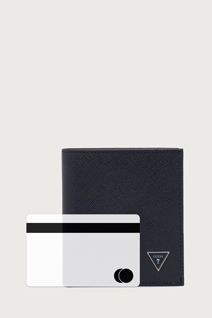 Portfel męski skórzany MILANO Guess granatowy SMMISL.LEA22