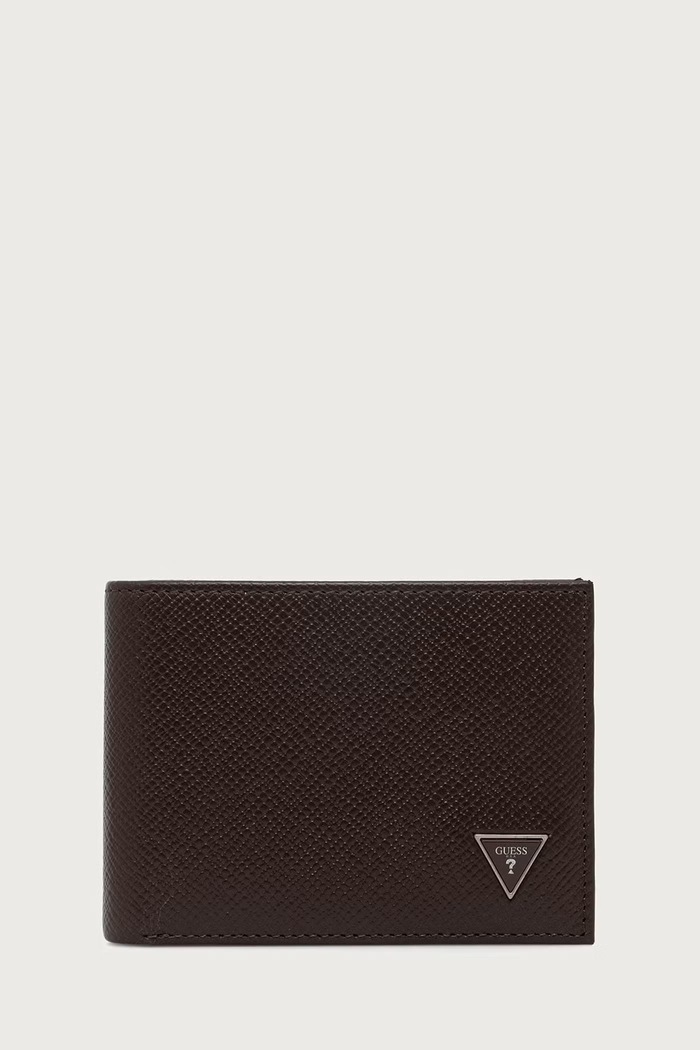 Guess Portfel męski skórzany MILANO SMMISB.LEA92 brązowy AW26