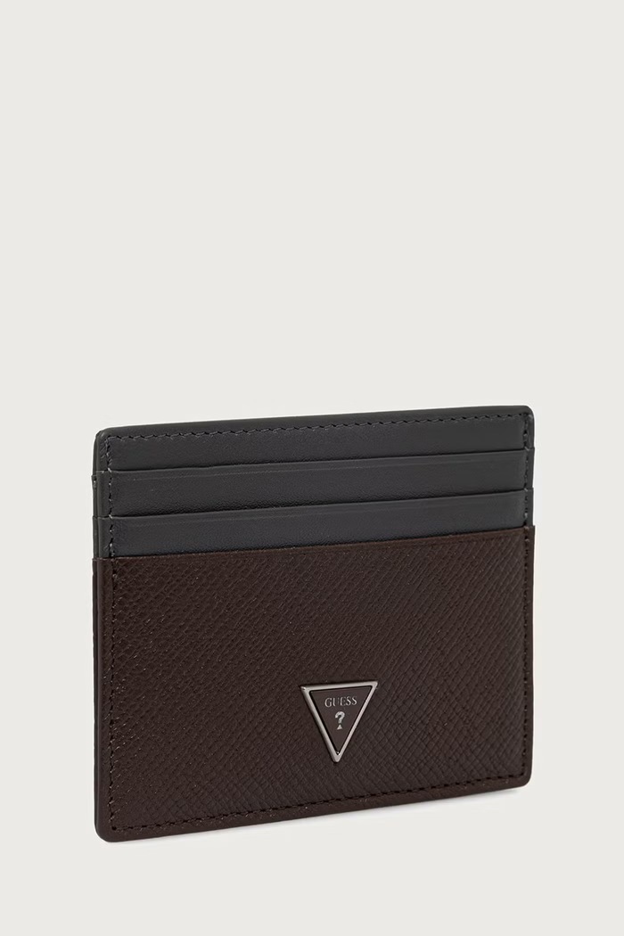 Guess Etui na karty męskie skórzane MILANO SMMISB.LEA25 brązowy AW26