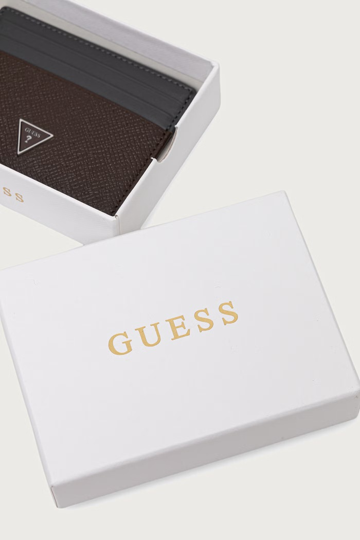 Etui na karty męskie skórzane MILANO Guess SMMISB.LEA25 brązowy