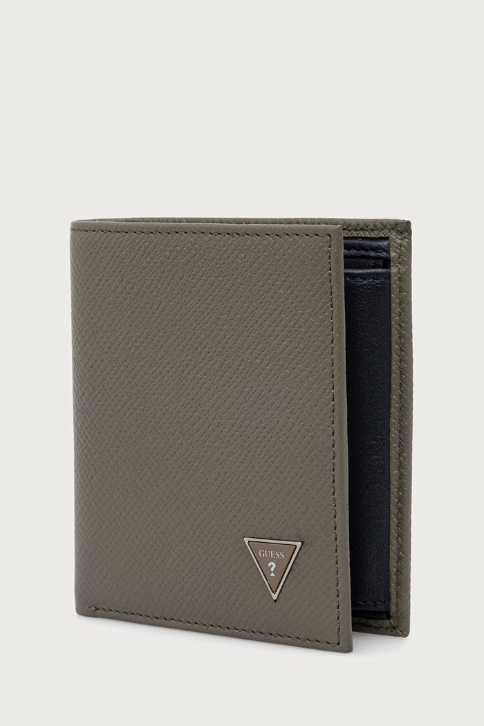Guess Portfel męski skórzany MILANO SMMISB.LEA22 zielony AW26