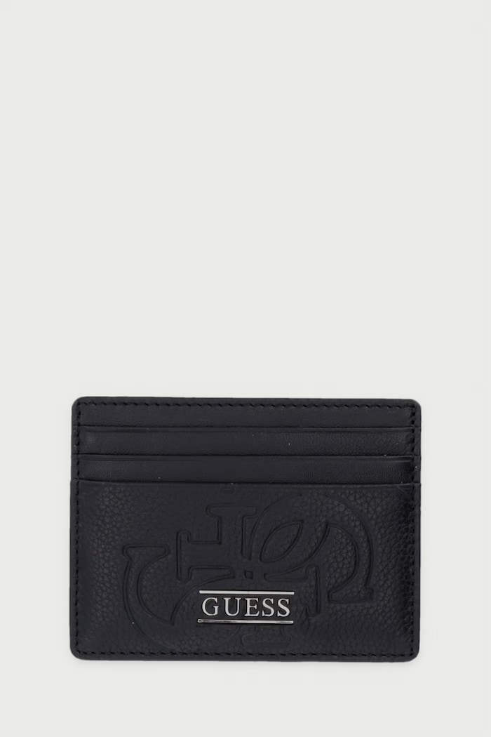 Guess etui na karty męskie skórzane BOSTON czarny SMBOMA.LEA25