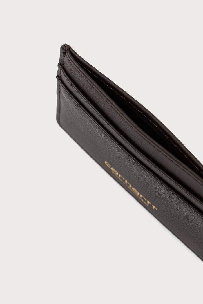 Αξεσουάρ Carhartt WIP Vegas Cardholder θήκη για κάρτες δερμάτινη I033109 καφέ