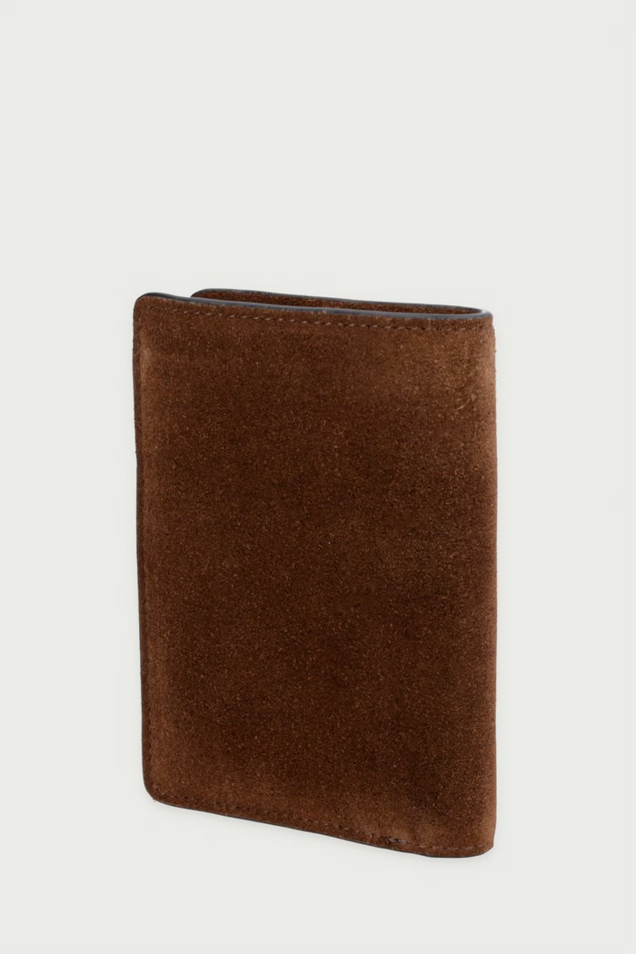 AllSaints Portfel męski zamszowy BARTLETTE S M180XC brązowy AW26
