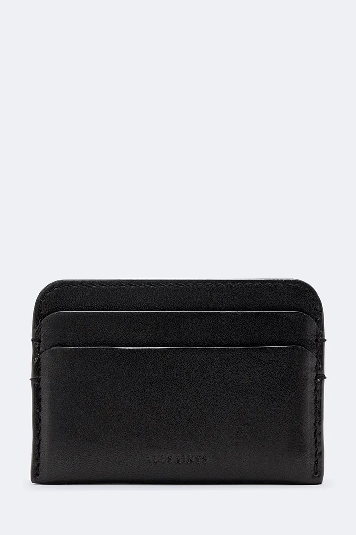 AllSaints Etui na karty skórzane CLYMER CARDHOLDER czarny M096XF